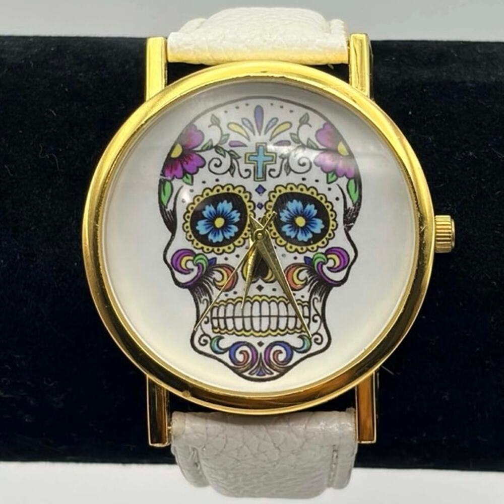 White Sugar Skull Men’s Watch